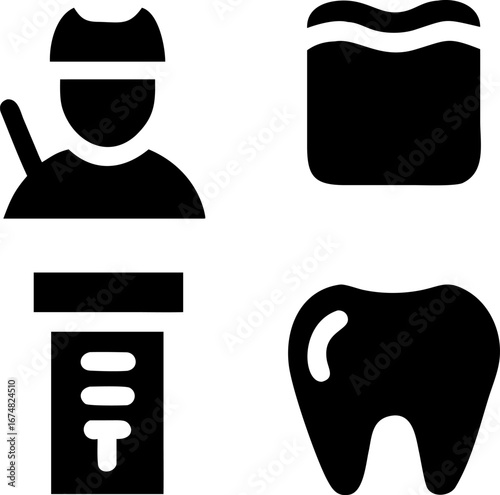 Dental care solutions, dentist and mouthwash, tooth, and medicine for healthy gums and teeth, preventative action