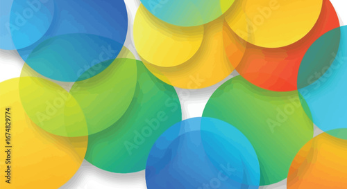 Abstract Colorful Overlapping Circles - Modern Background Design For Graphic Elements