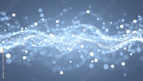 Wallpaper Mural Abstract shimmering particles flow gently across a soft blue background creating elegance. Torontodigital.ca