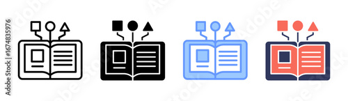 Knowledge Representation Icon Set Multiple Style Collection