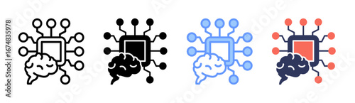 Concept Mapping Icon Set Multiple Style Collection