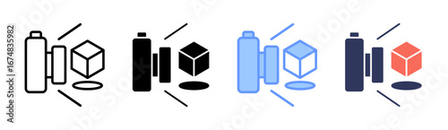 Augmented Reality Icon Set Multiple Style Collection