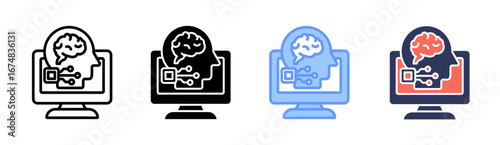 Cognitive Computing Icon Set Multiple Style Collection