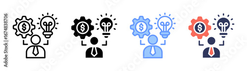 Entrepreneurship Icon Set Multiple Style Collection