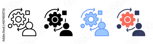 Adaptability Icon Set Multiple Style Collection