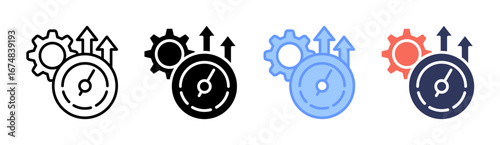 Acceleration Icon Set Multiple Style Collection