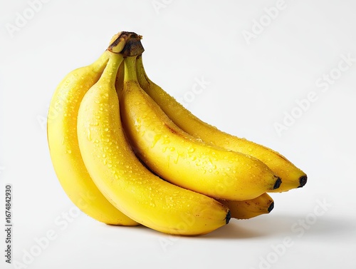 Bunch of yellow bananas with water droplets (1)
