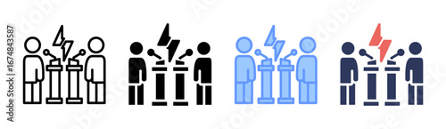Debate Icon Set Multiple Style Collection