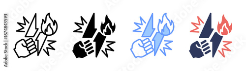 Vs Icon Set Multiple Style Collection