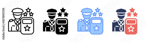 Police Icon Set Multiple Style Collection
