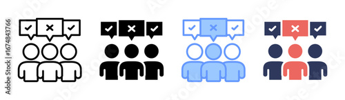 Opinion Icon Set Multiple Style Collection