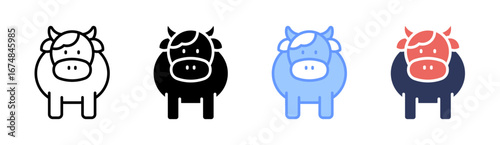Cow Icon Set Multiple Style Collection