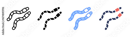 Earthworms Icon Set Multiple Style Collection