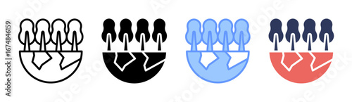 Global Forest Icon Set Multiple Style Collection