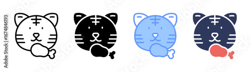 Carnivore Icon Set Multiple Style Collection