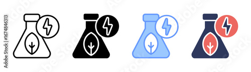 Bio Energy Icon Set Multiple Style Collection