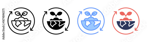 Renewable Icon Set Multiple Style Collection