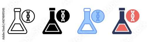 Biotech Lab Icon Set Multiple Style Collection