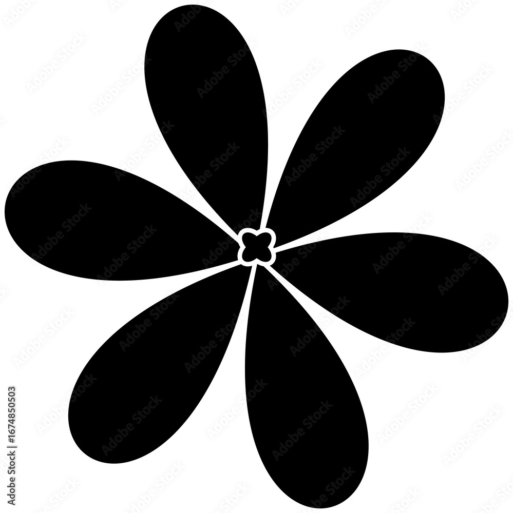 Fototapeta premium Black color six petal flower