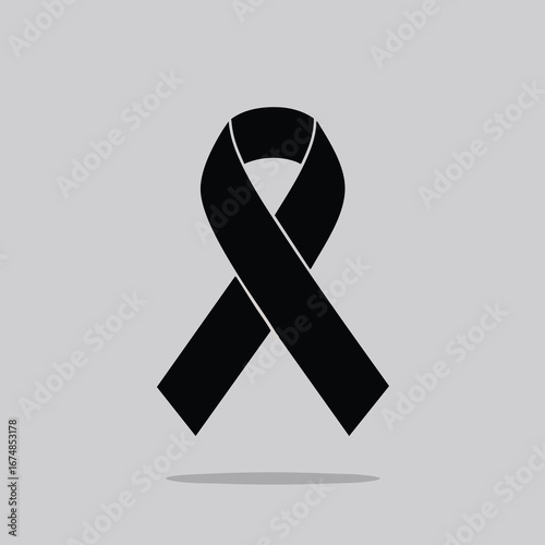 Black awareness ribbon, a symbol of support for various health issues, including melanoma and sleep disorders, often appears as a vector illustration