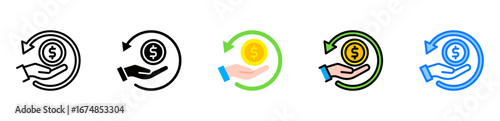 Refund icon multiple style 