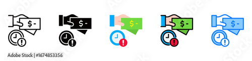 Late Fee icon multiple style 