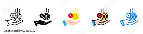 Unpaid icon multiple style 