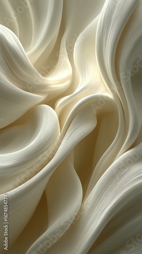Flowing cream-colored fabric with soft waves and delicate texture.