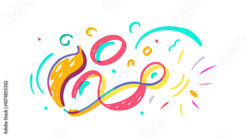 Bright abstract colorful doodles and shapes vector