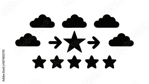 Celestial Journey with Stars and Clouds arrows progress