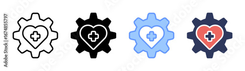 Medicare Icon Set Multiple Style Collection