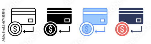 Withdraw Icon Set Multiple Style Collection