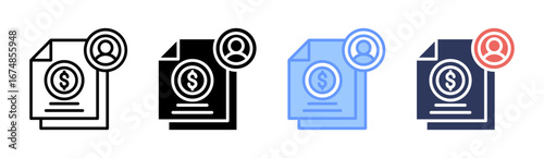 Account Holder Icon Set Multiple Style Collection