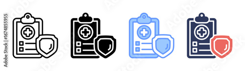 Health Plan Icon Set Multiple Style Collection