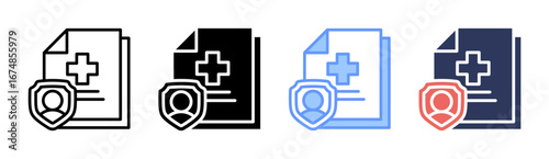 Insurance Coverage Icon Set Multiple Style Collection