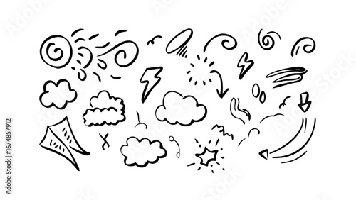 Comic Speech Bubbles and Exclamation Marks expression doodle