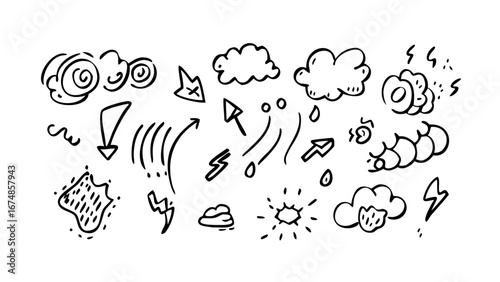 Comic Speech Bubbles and Exclamations expression doodle