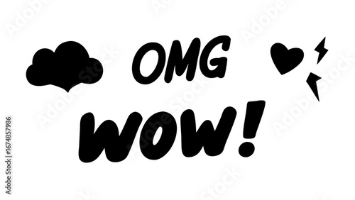 Comic Speech Bubbles with Tails and Stars doodle illustration