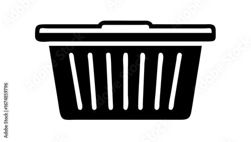 Grooved cylindrical trash receptacle on white background trash can garbage bin