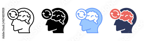 Positive Thinking Icon Set Multiple Style Collection