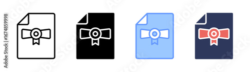 Certification Icon Set Multiple Style Collection
