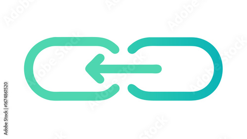 Interconnected link symbol with arrow connection network