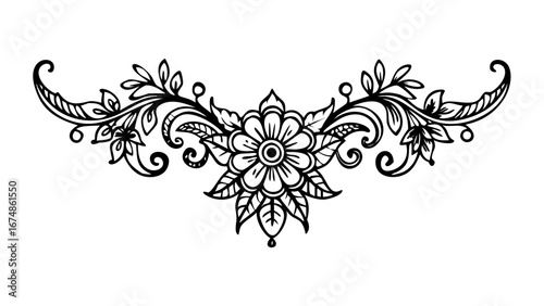 Intricate floral jewelry design with delicate details earring