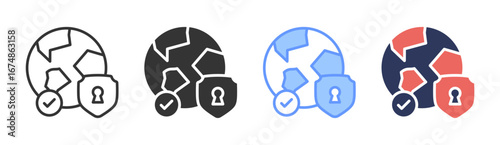 Global Security Icon Set Multiple Style Collection