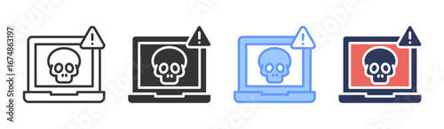 Cyber Threat Icon Set Multiple Style Collection