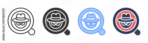 Criminal Investigation Icon Set Multiple Style Collection