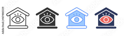 Surveillance Authority Icon Set Multiple Style Collection