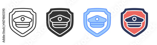 Police Security Icon Set Multiple Style Collection