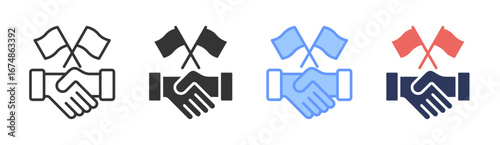 Peace Agreement Icon Set Multiple Style Collection