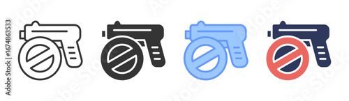 Gun Control Icon Set Multiple Style Collection